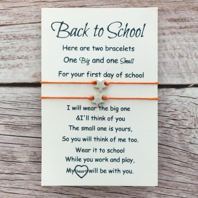 Back to School Bracelet First Day of School Gift for Kid Set of 2