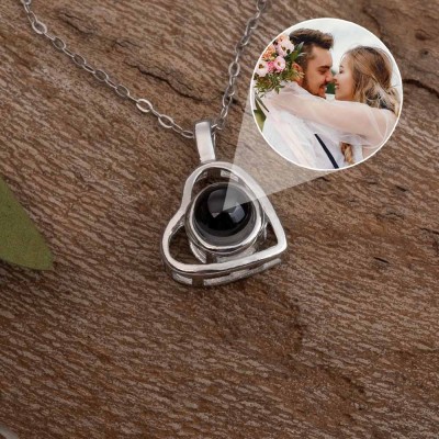 Personalised Memorial Photo Projection Charm Necklace