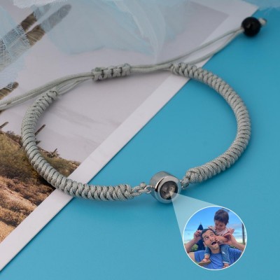 Personalised Memorial Photo Projection Charm Bracelet