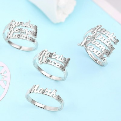 S925 Silver Personalised Name Ring For Her