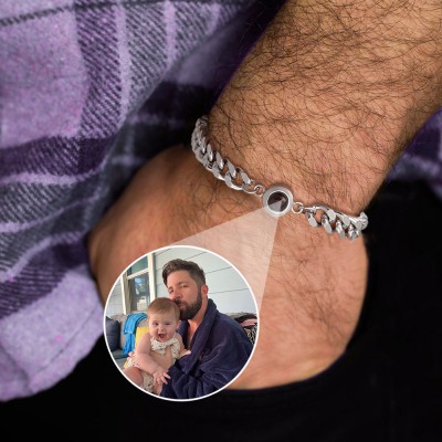 Personalised Photo Projection Bracelet Dad Gift Ideas For First Father's Day