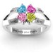 Four Clover Hearts Family Ring