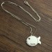 Fish Birthstone Necklace Engraved Name