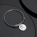 Women's Round Photo Engraved Charm Bangle